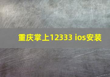 重庆掌上12333 ios安装